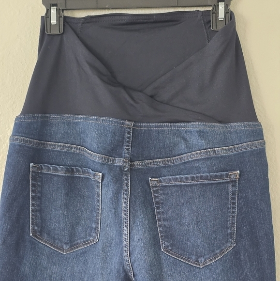 Isabel Maternity Skinny Entubado Jeans 8/29R. Color Dark Blue elastic waistband - Picture 8 of 11